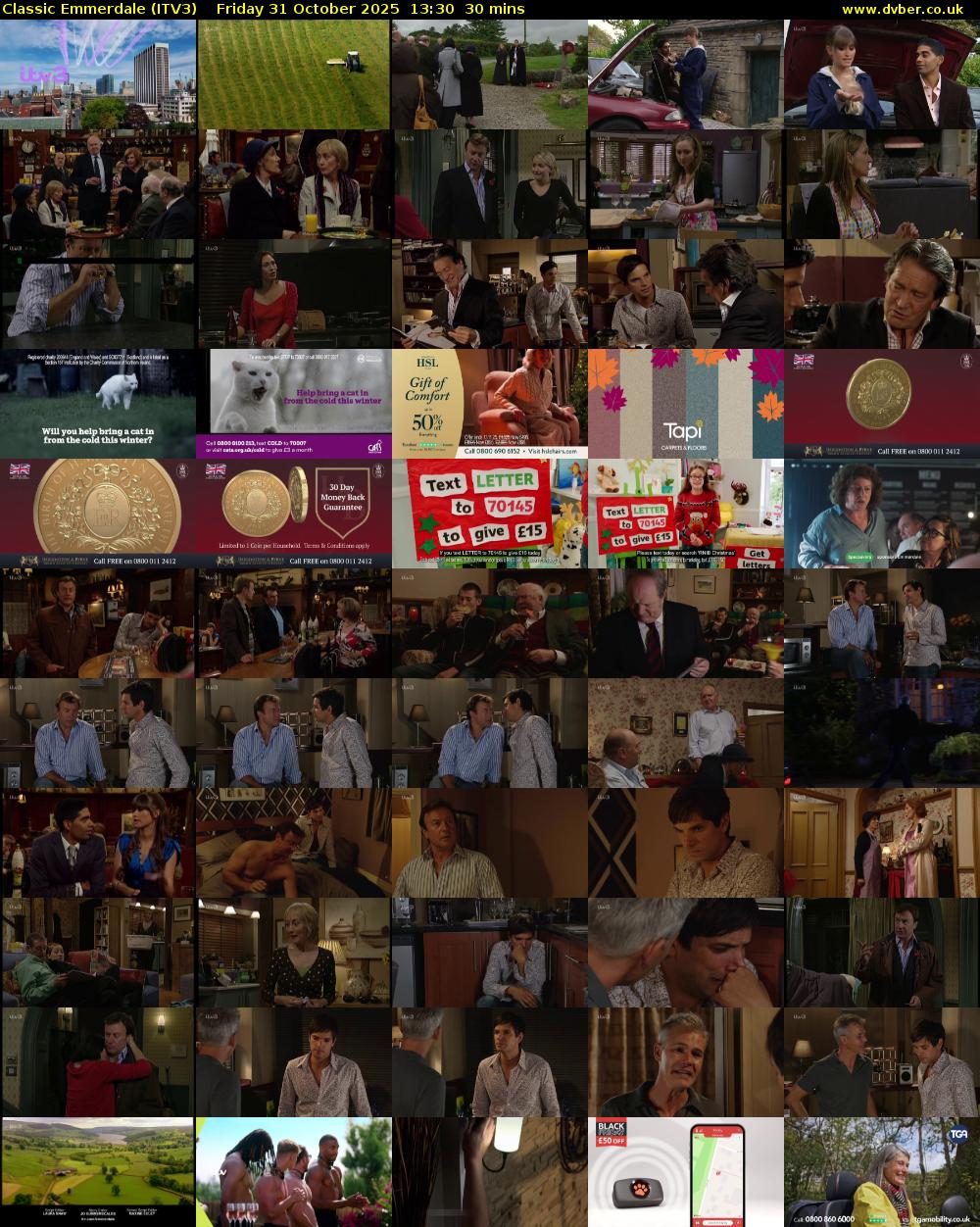 Classic Emmerdale (ITV3) Friday 31 October 2025 13:30 - 14:00