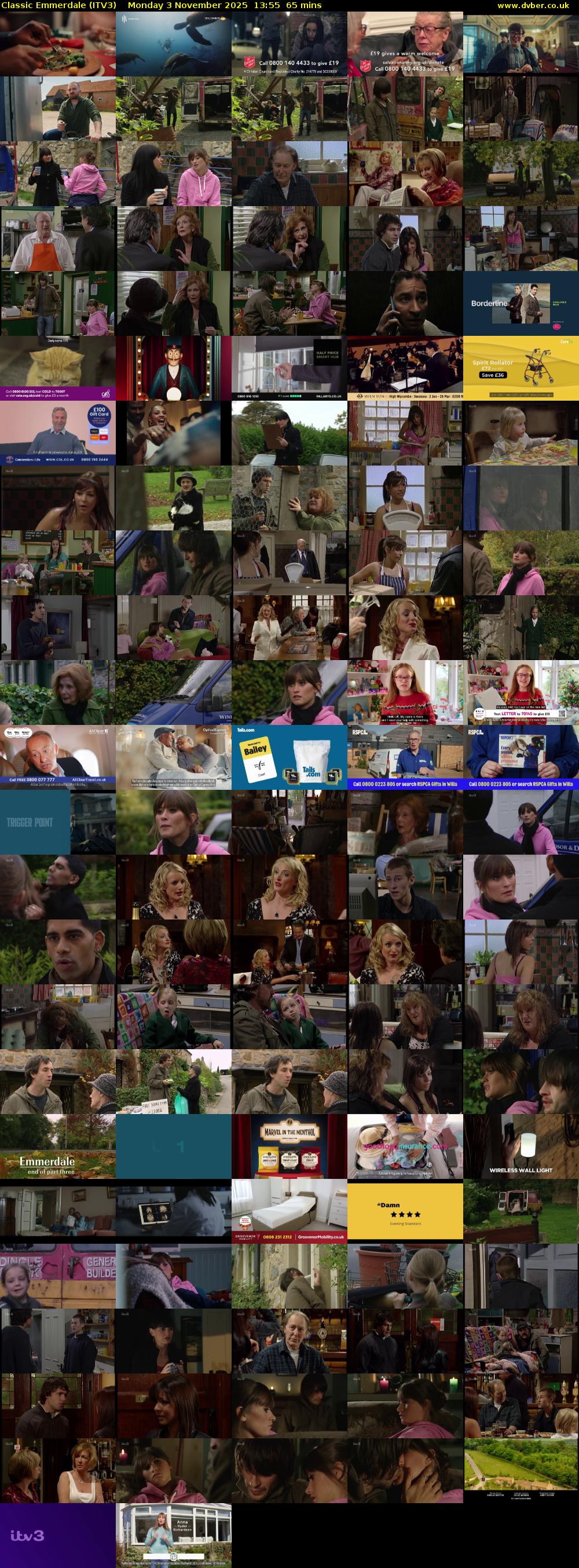 Classic Emmerdale (ITV3) Monday 3 November 2025 13:55 - 15:00