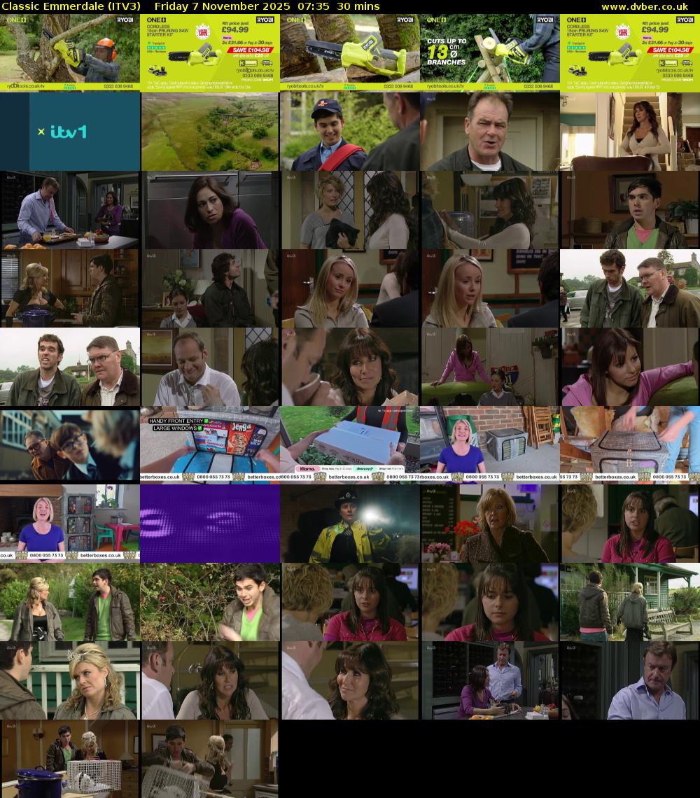 Classic Emmerdale (ITV3) Friday 7 November 2025 07:35 - 08:05