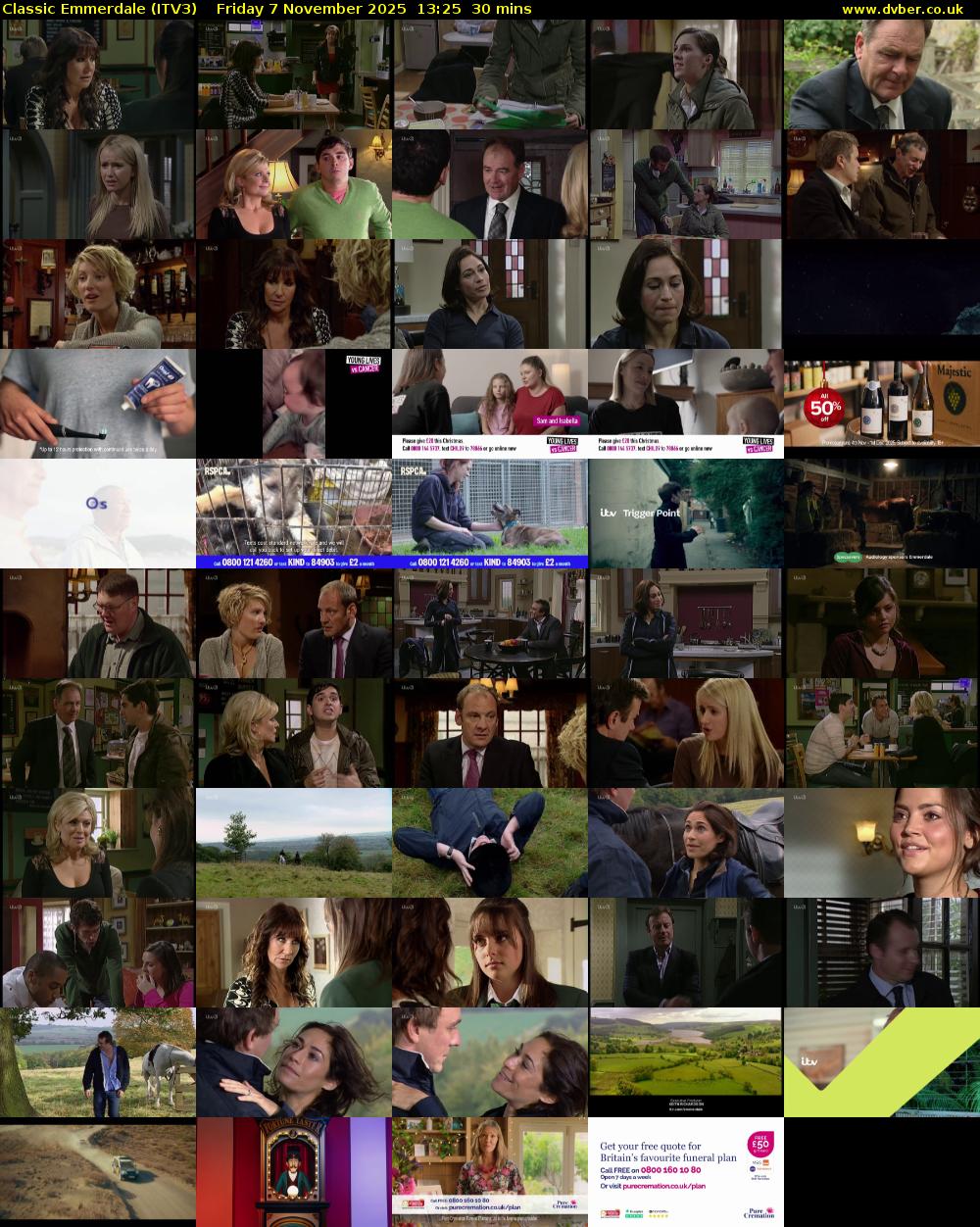 Classic Emmerdale (ITV3) Friday 7 November 2025 13:25 - 13:55