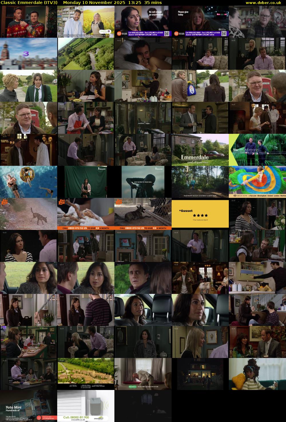 Classic Emmerdale (ITV3) Monday 10 November 2025 13:25 - 14:00