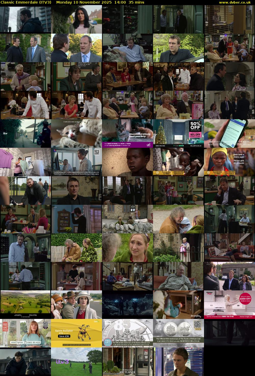 Classic Emmerdale (ITV3) Monday 10 November 2025 14:00 - 14:35