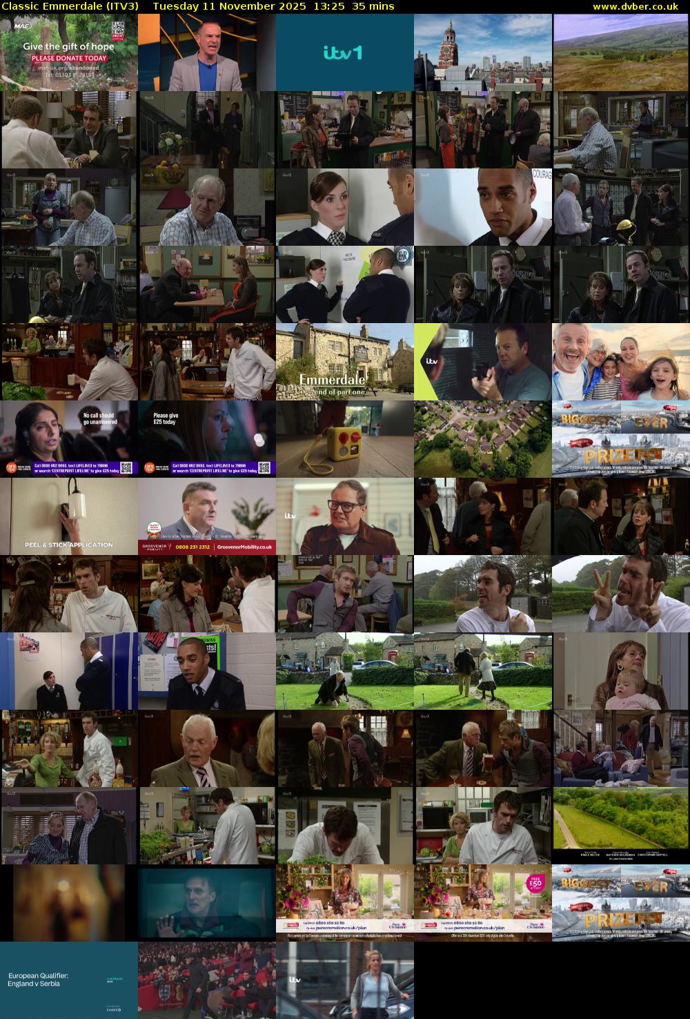 Classic Emmerdale (ITV3) Tuesday 11 November 2025 13:25 - 14:00