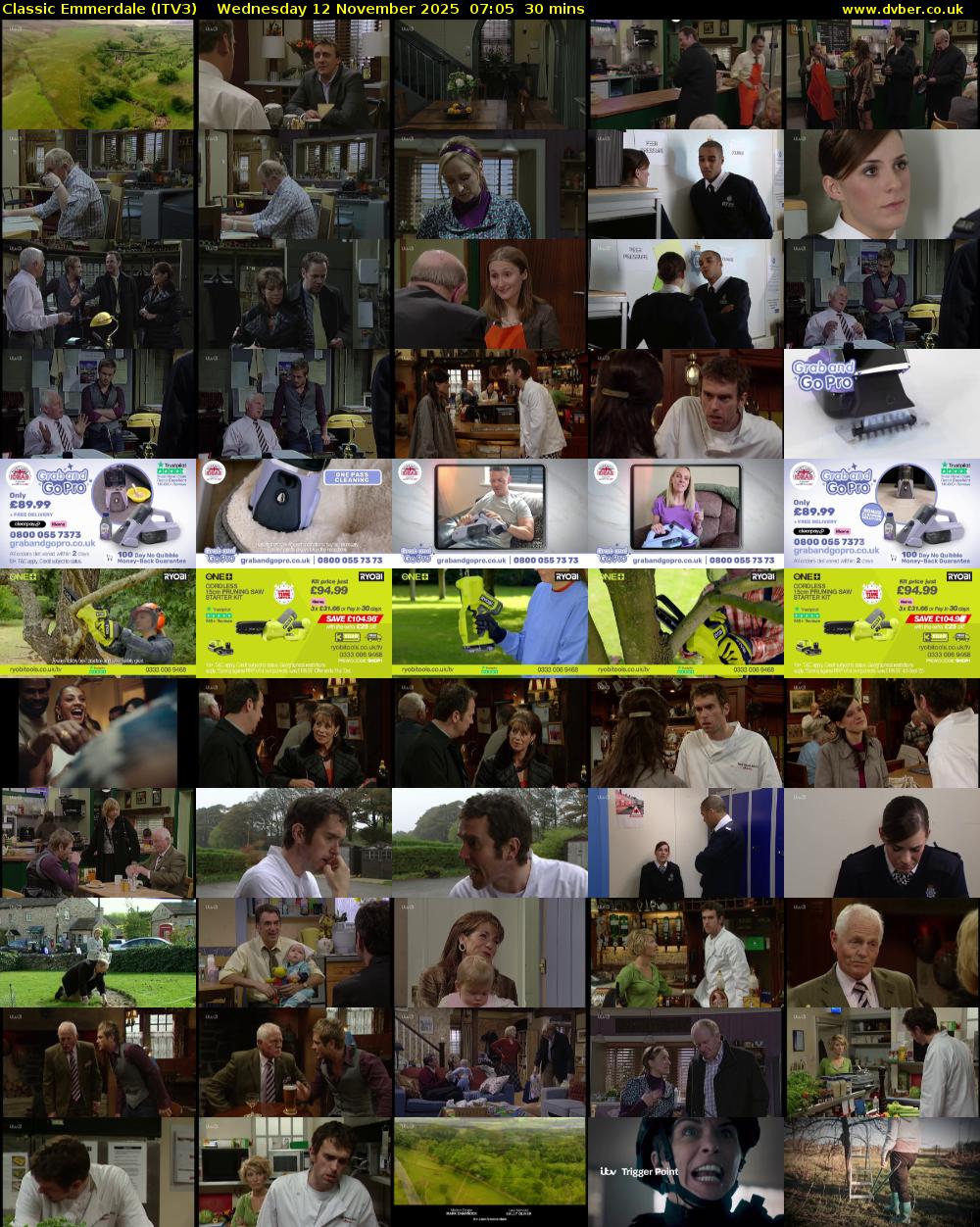 Classic Emmerdale (ITV3) Wednesday 12 November 2025 07:05 - 07:35