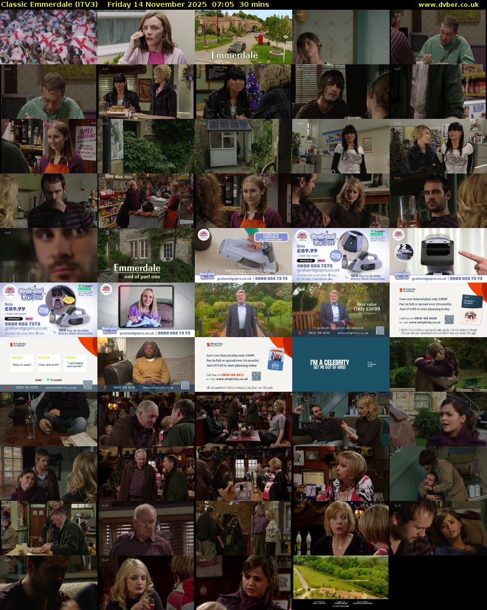 Classic Emmerdale (ITV3) Friday 14 November 2025 07:05 - 07:35