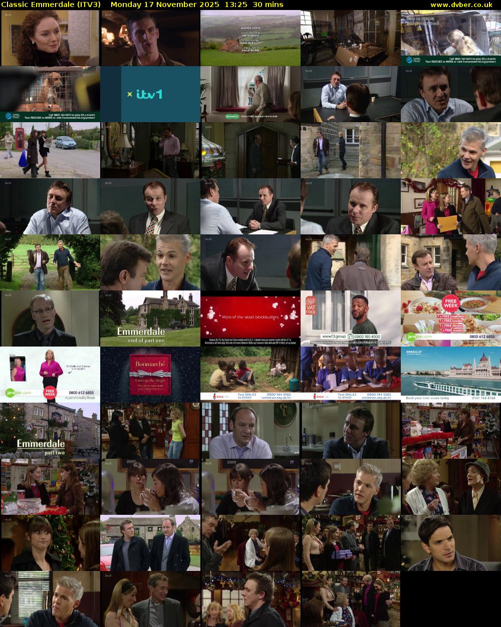 Classic Emmerdale (ITV3) Monday 17 November 2025 13:25 - 13:55