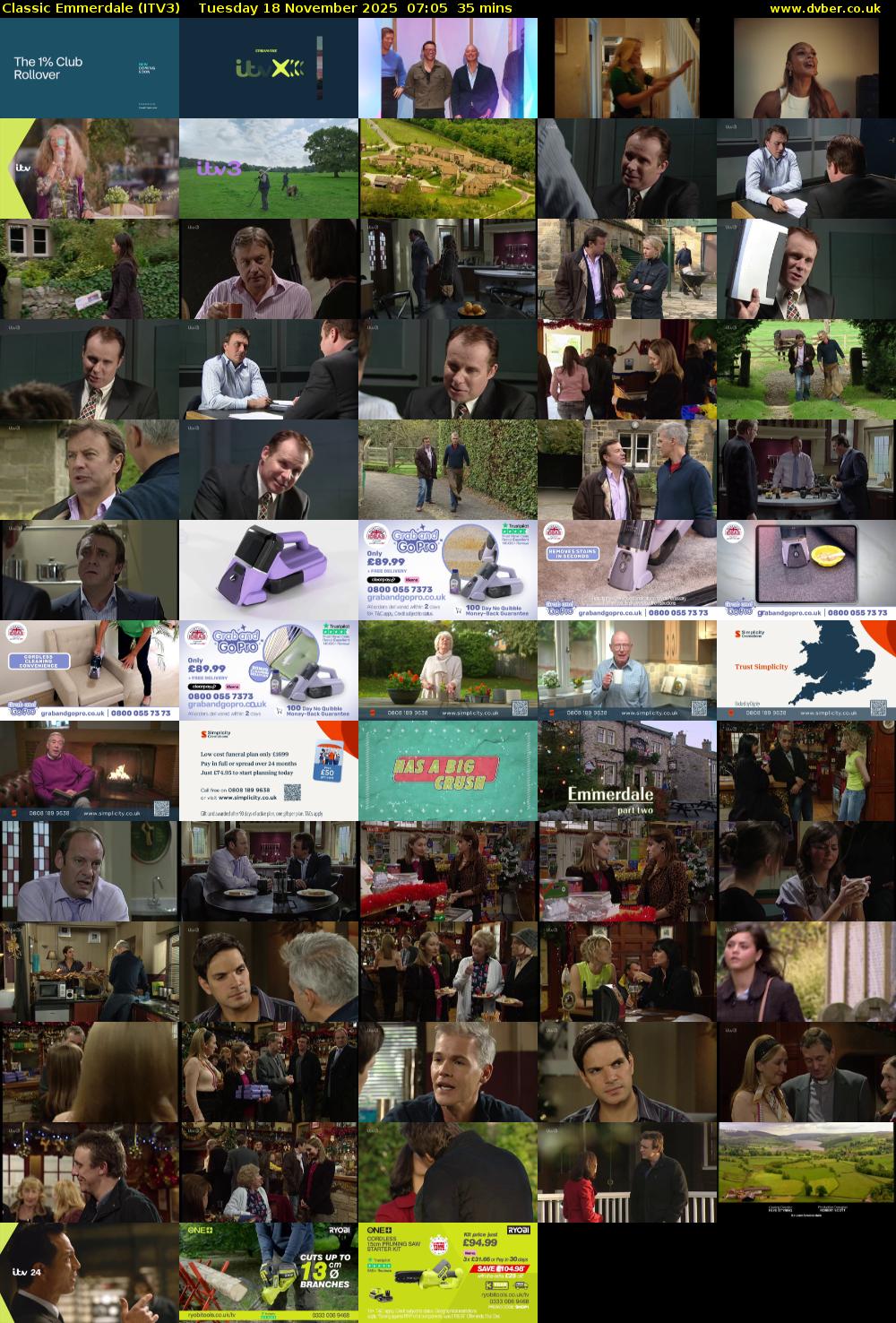 Classic Emmerdale (ITV3) Tuesday 18 November 2025 07:05 - 07:40