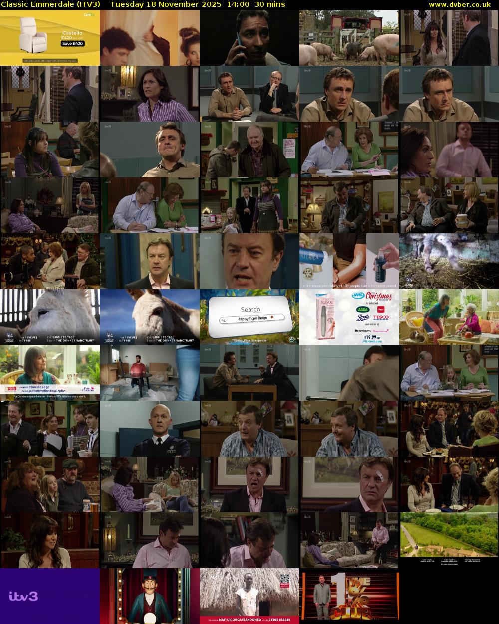 Classic Emmerdale (ITV3) Tuesday 18 November 2025 14:00 - 14:30
