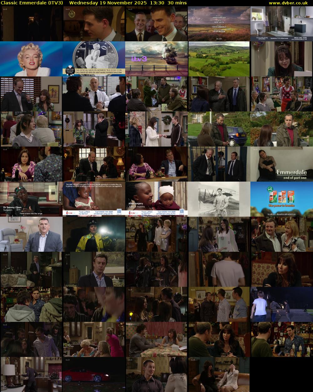 Classic Emmerdale (ITV3) Wednesday 19 November 2025 13:30 - 14:00