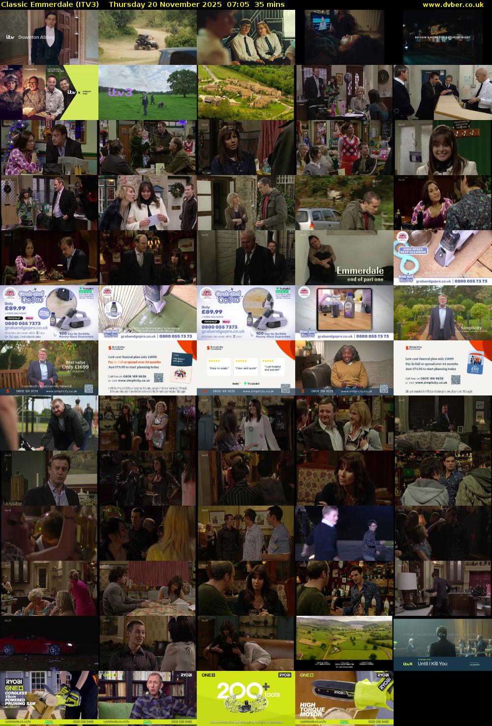 Classic Emmerdale (ITV3) Thursday 20 November 2025 07:05 - 07:40