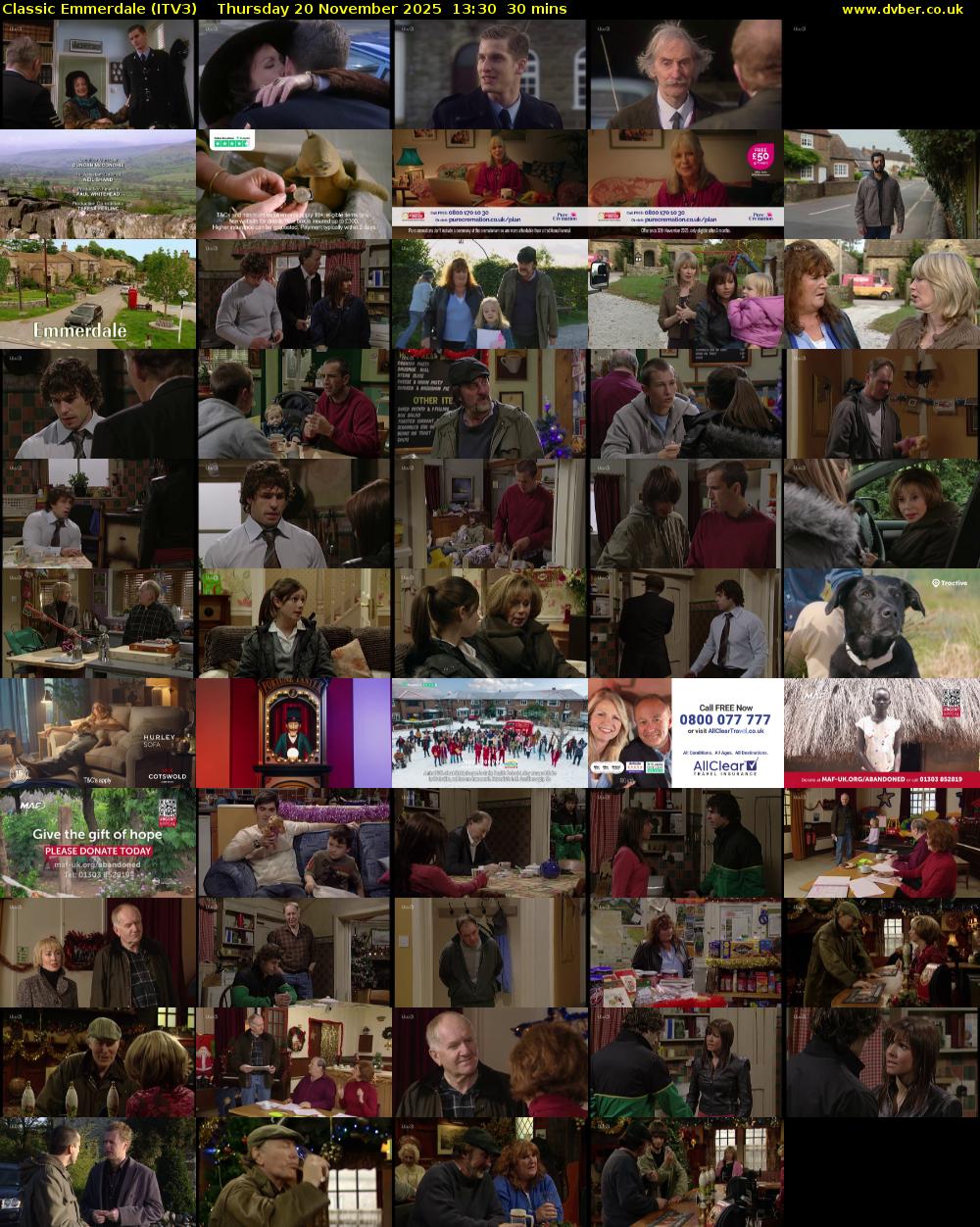 Classic Emmerdale (ITV3) Thursday 20 November 2025 13:30 - 14:00