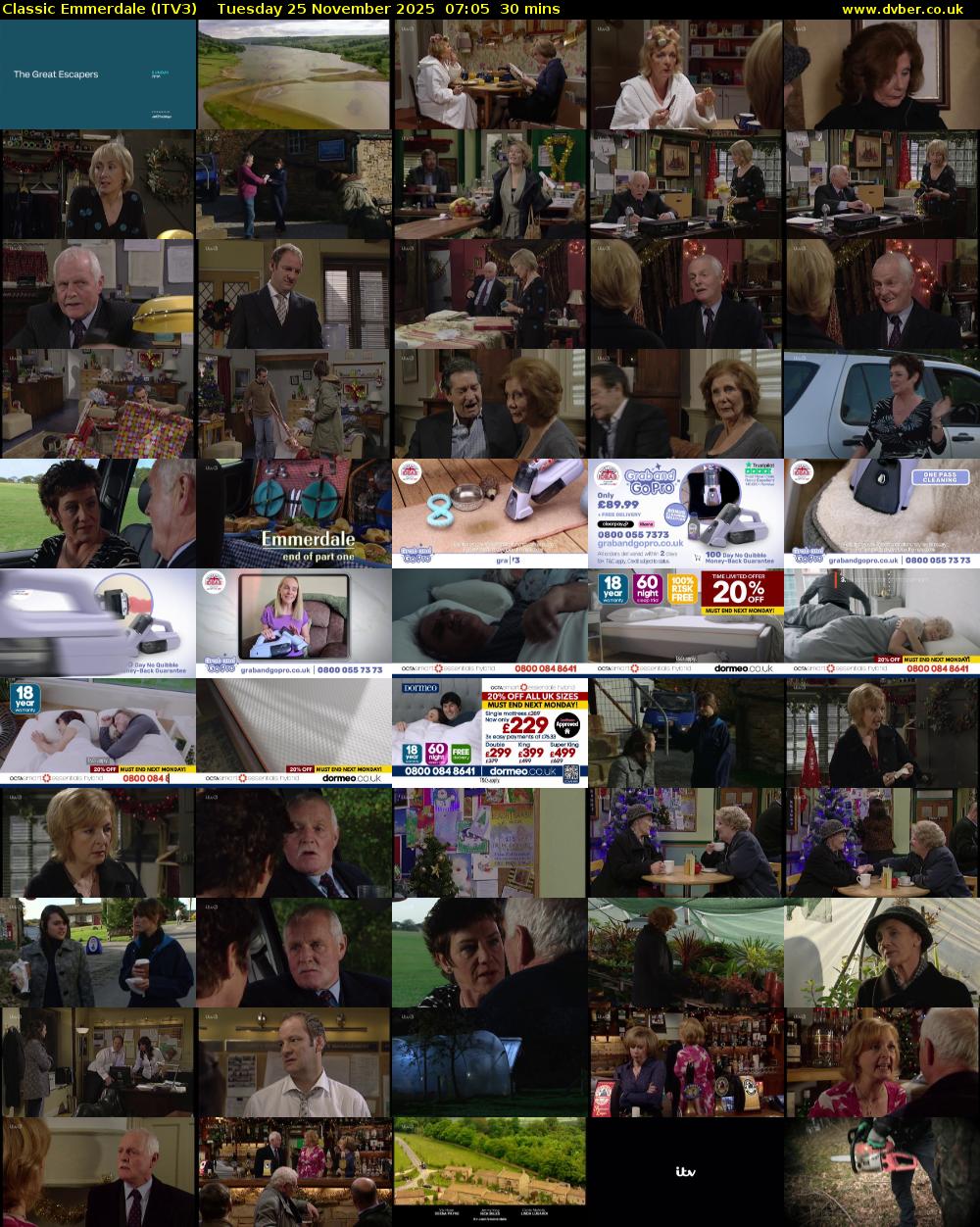 Classic Emmerdale (ITV3) Tuesday 25 November 2025 07:05 - 07:35