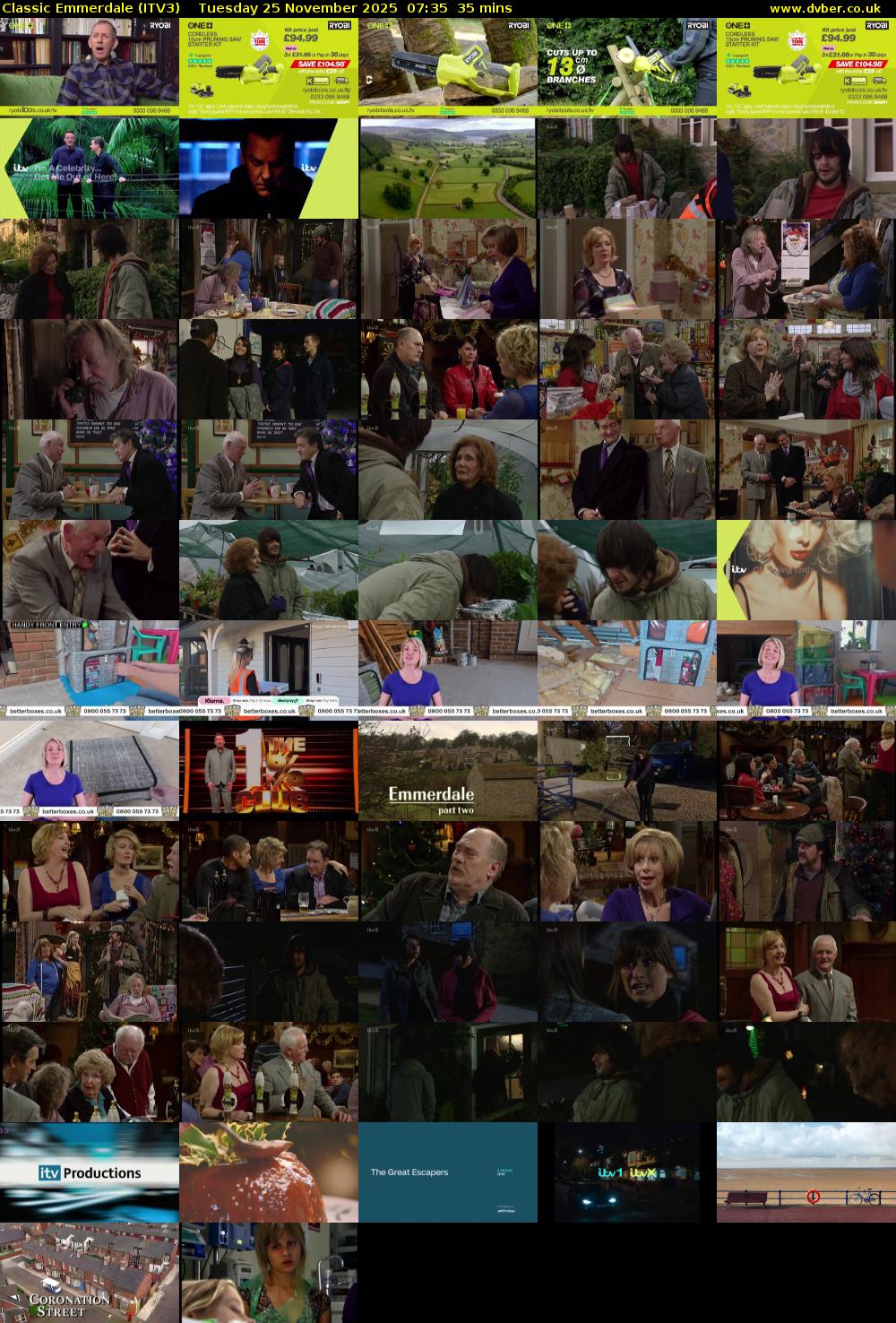 Classic Emmerdale (ITV3) Tuesday 25 November 2025 07:35 - 08:10