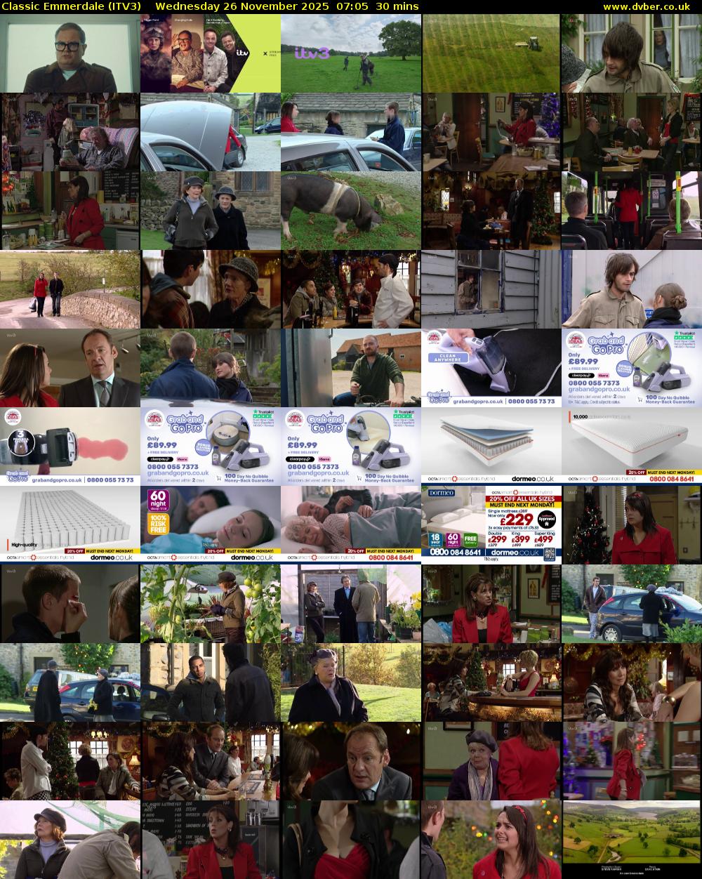 Classic Emmerdale (ITV3) Wednesday 26 November 2025 07:05 - 07:35