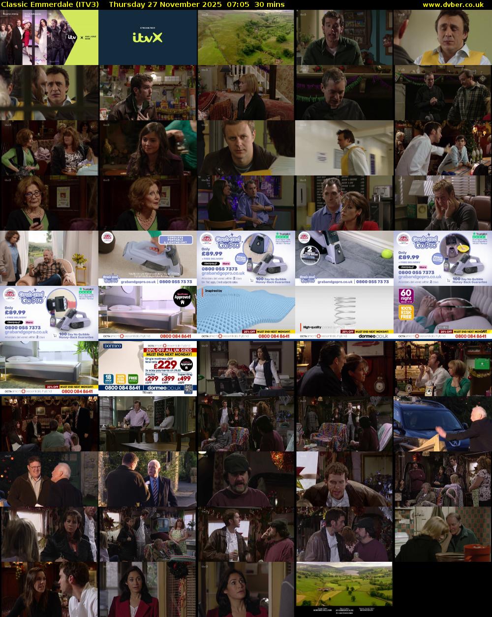 Classic Emmerdale (ITV3) Thursday 27 November 2025 07:05 - 07:35