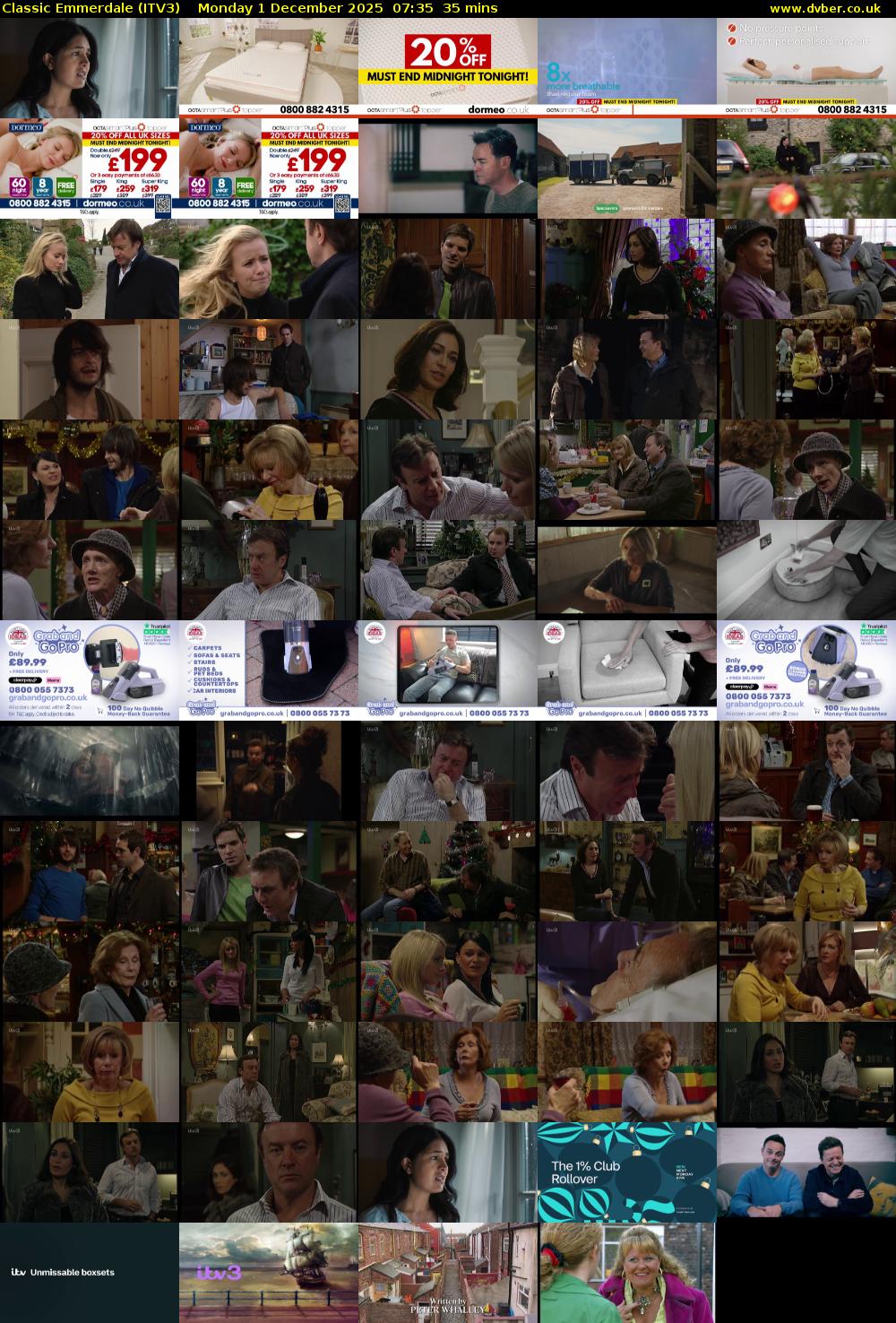 Classic Emmerdale (ITV3) Monday 1 December 2025 07:35 - 08:10