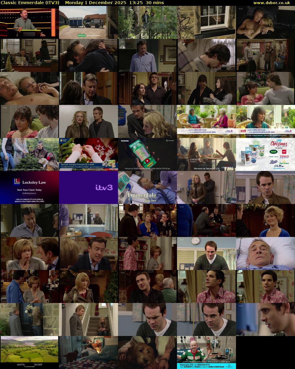 Classic Emmerdale (ITV3) Monday 1 December 2025 13:25 - 13:55