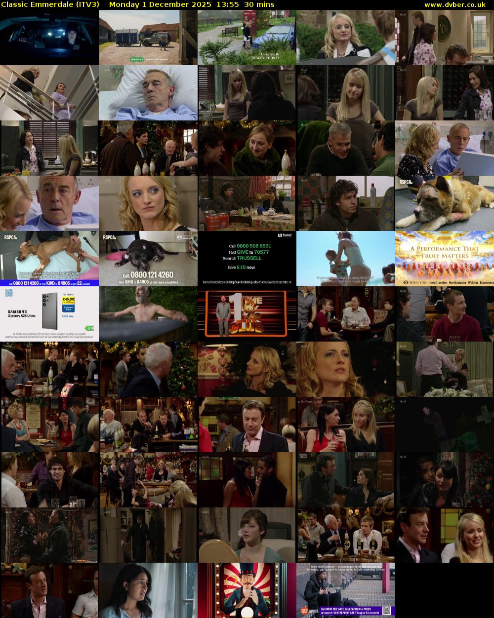Classic Emmerdale (ITV3) Monday 1 December 2025 13:55 - 14:25
