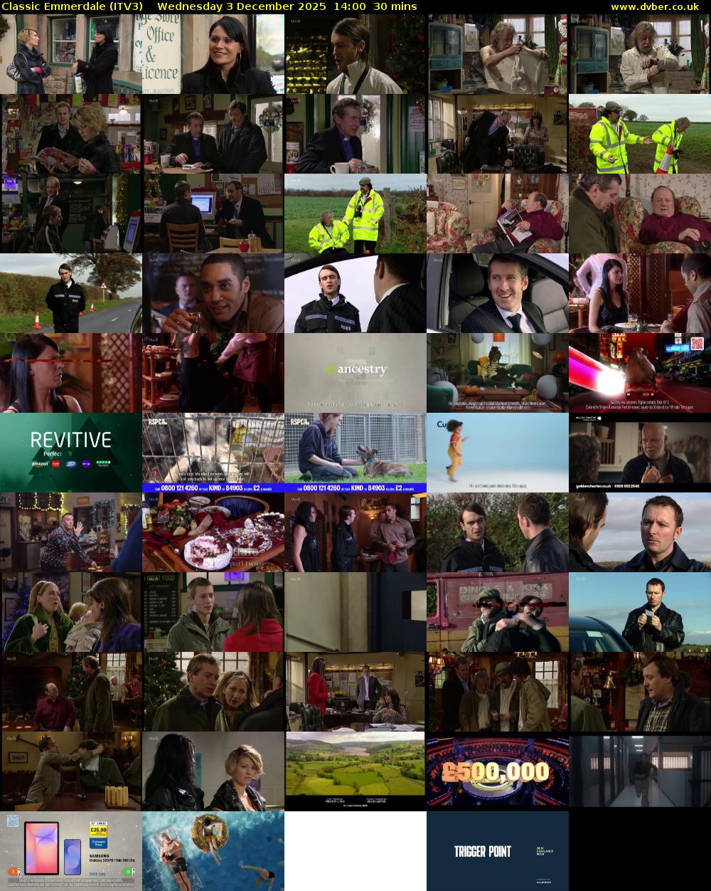 Classic Emmerdale (ITV3) Wednesday 3 December 2025 14:00 - 14:30