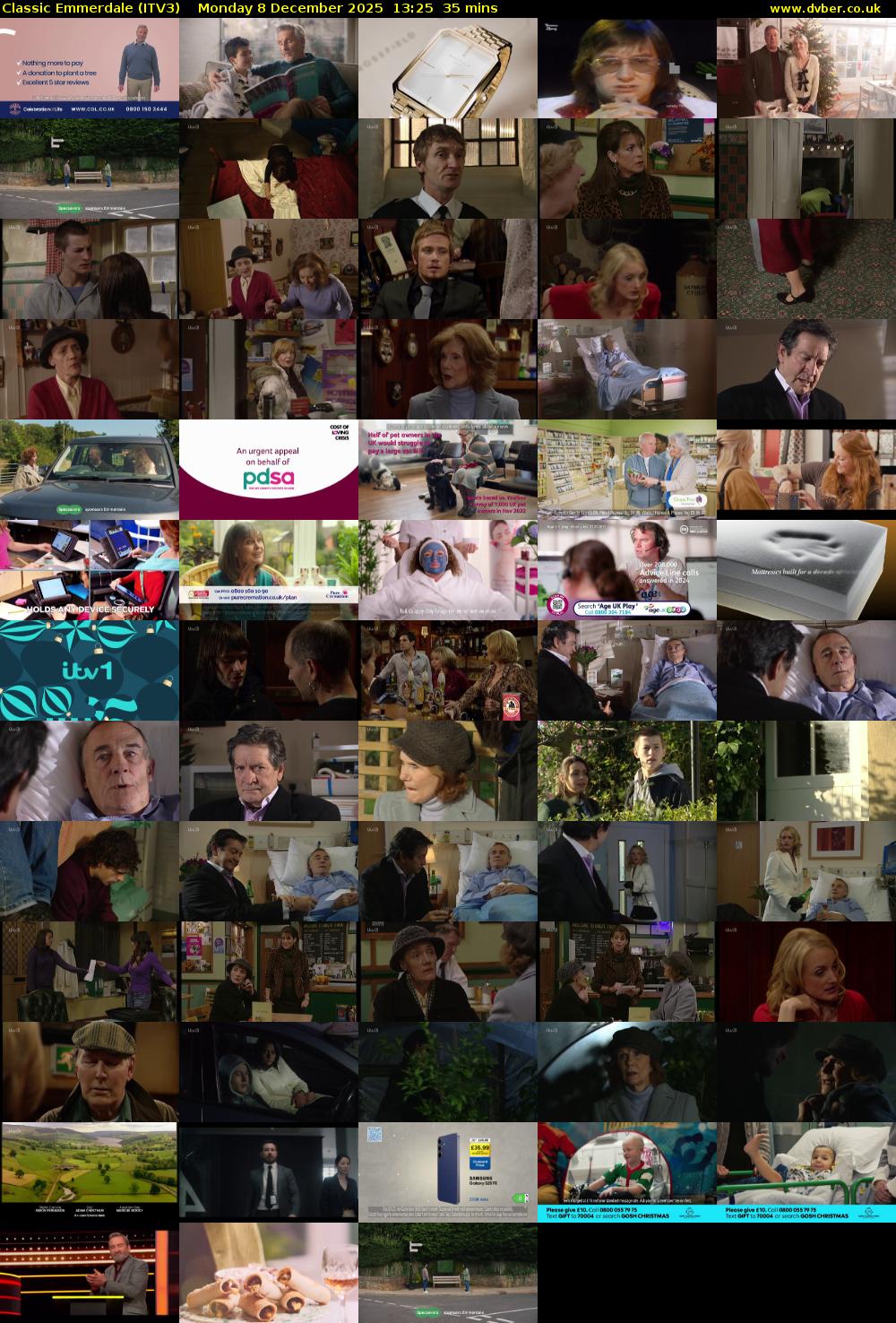 Classic Emmerdale (ITV3) Monday 8 December 2025 13:25 - 14:00
