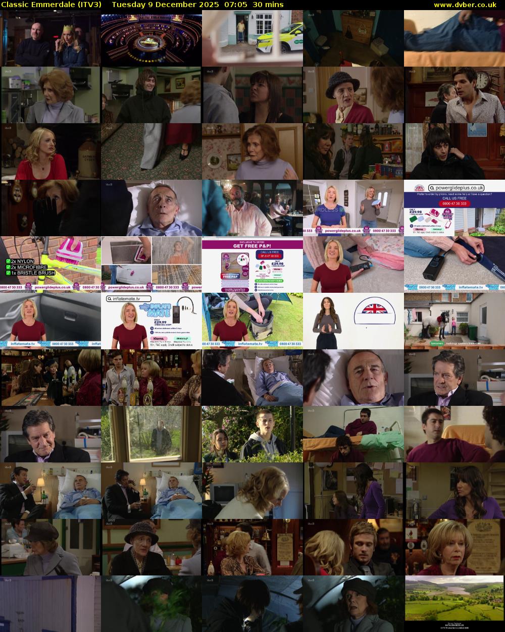Classic Emmerdale (ITV3) Tuesday 9 December 2025 07:05 - 07:35