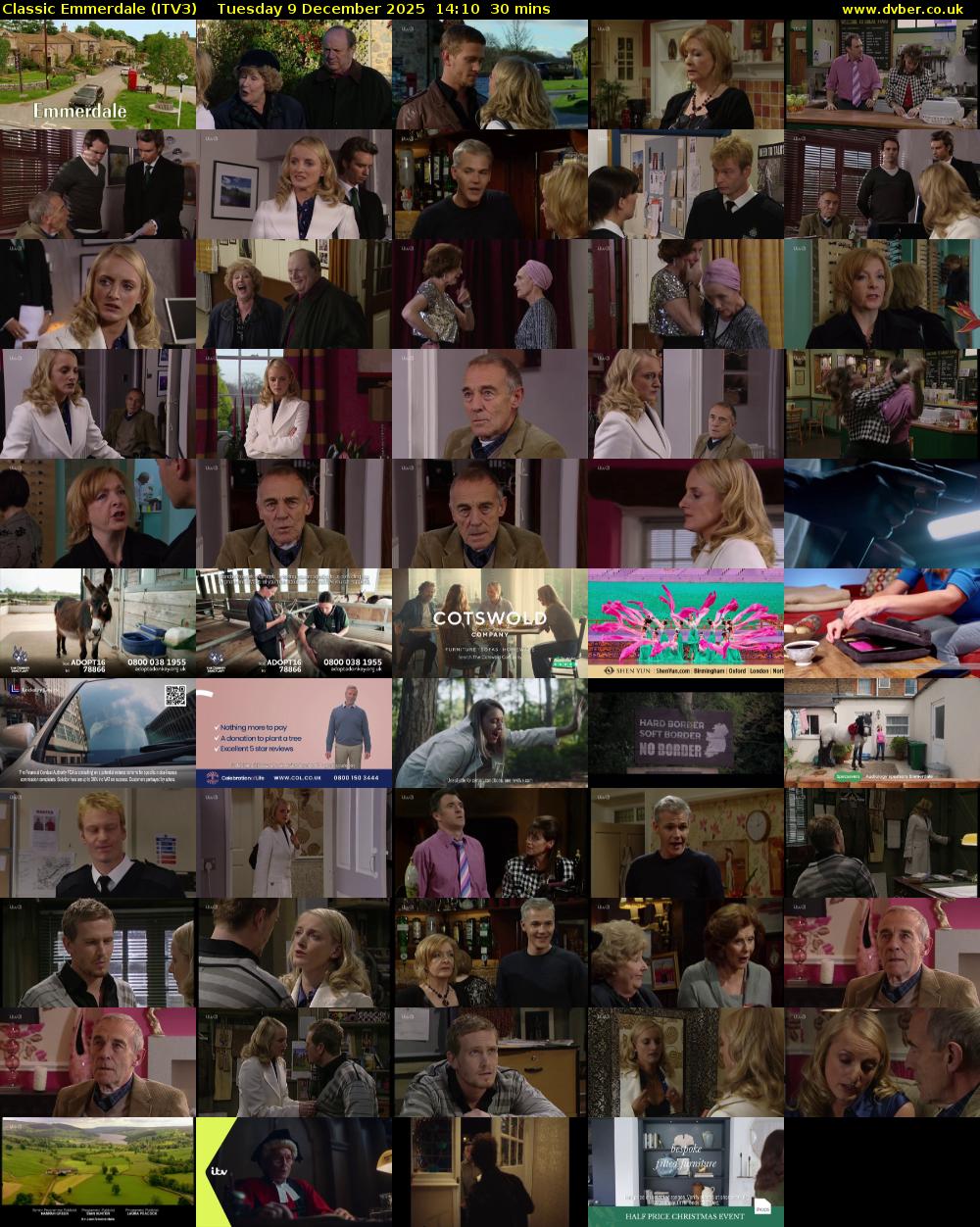 Classic Emmerdale (ITV3) Tuesday 9 December 2025 14:10 - 14:40