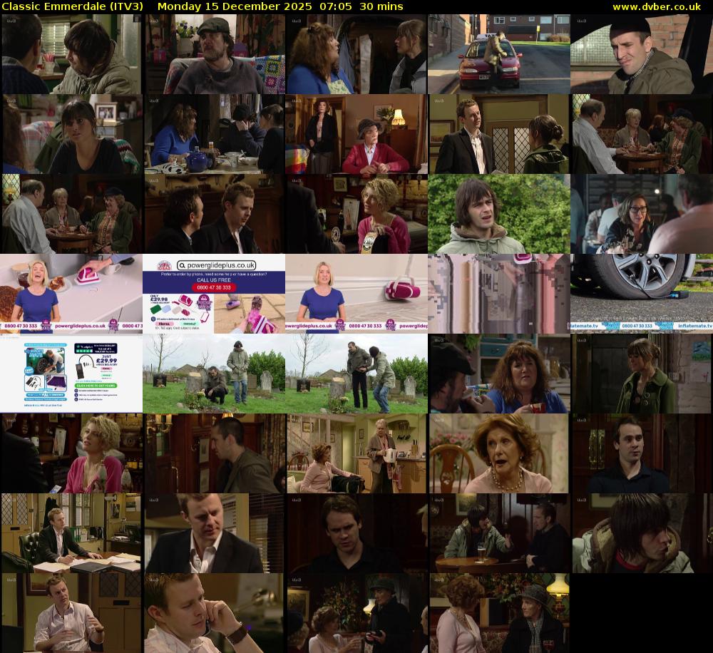 Classic Emmerdale (ITV3) Monday 15 December 2025 07:05 - 07:35