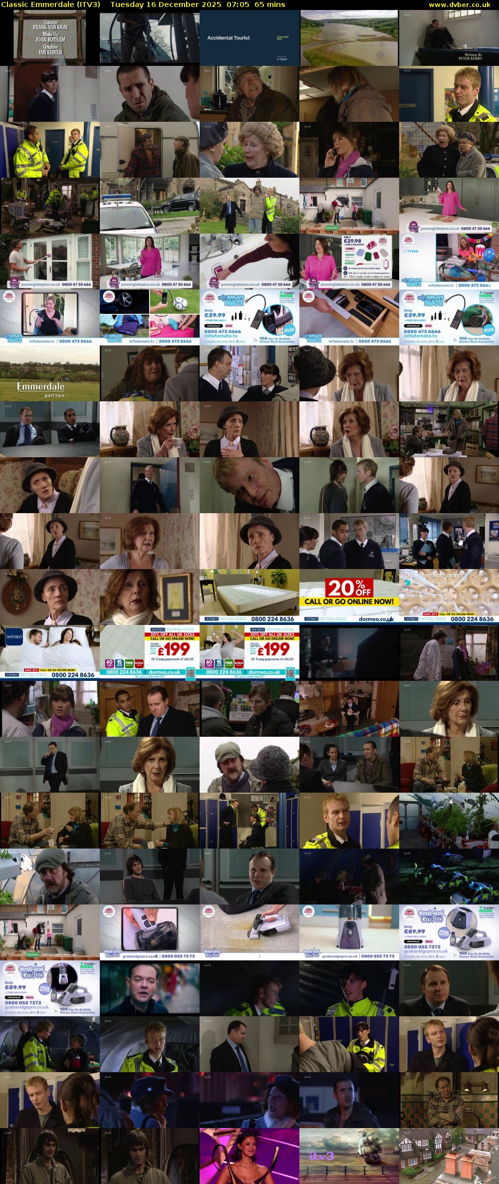 Classic Emmerdale (ITV3) Tuesday 16 December 2025 07:05 - 08:10