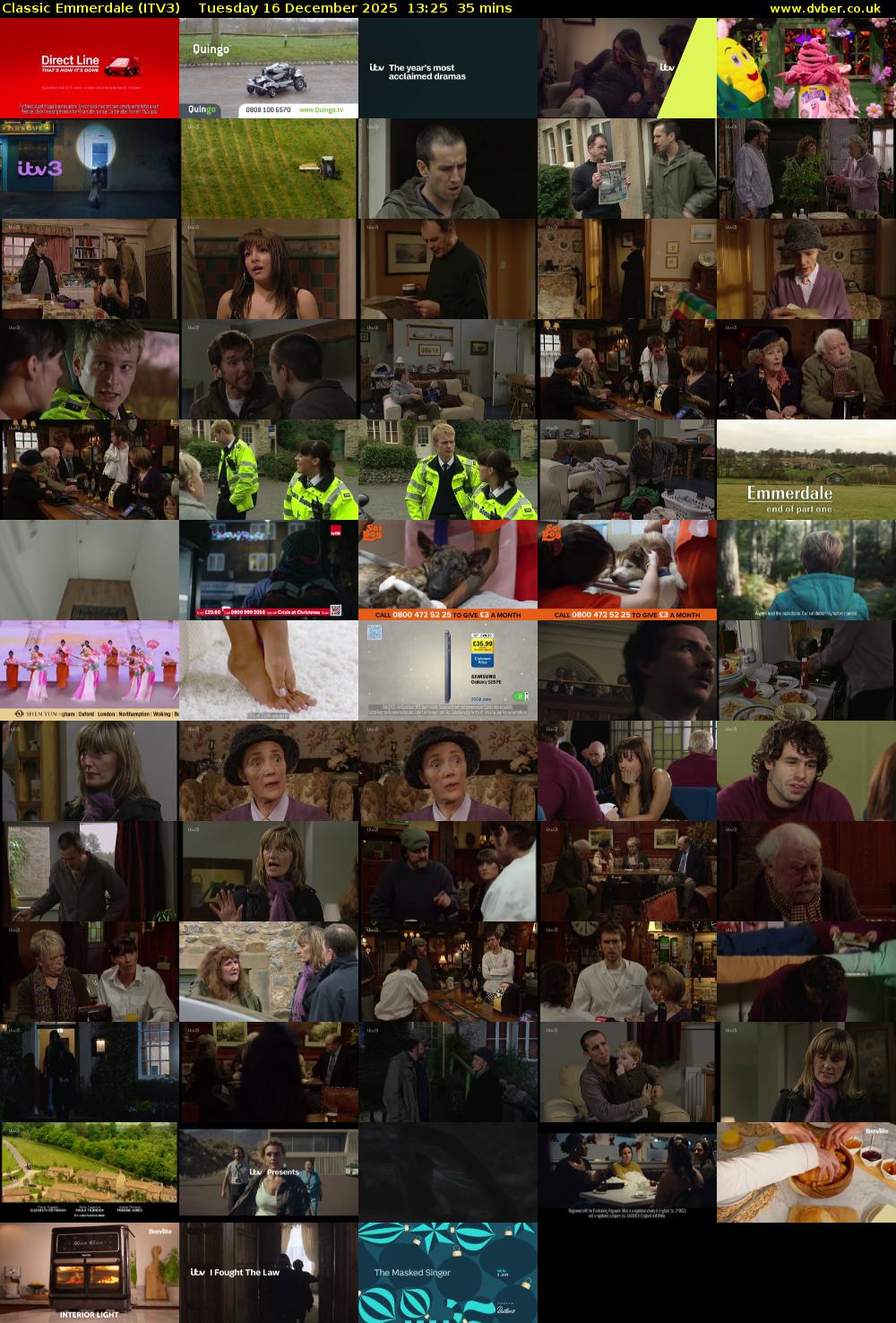 Classic Emmerdale (ITV3) Tuesday 16 December 2025 13:25 - 14:00