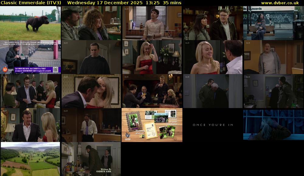 Classic Emmerdale (ITV3) Wednesday 17 December 2025 13:25 - 14:00