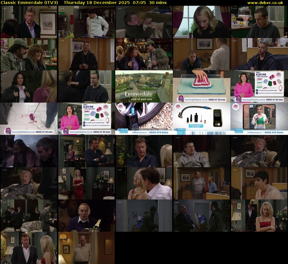 Classic Emmerdale (ITV3) Thursday 18 December 2025 07:05 - 07:35