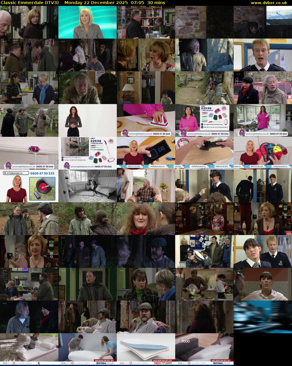 Classic Emmerdale (ITV3) Monday 22 December 2025 07:05 - 07:35