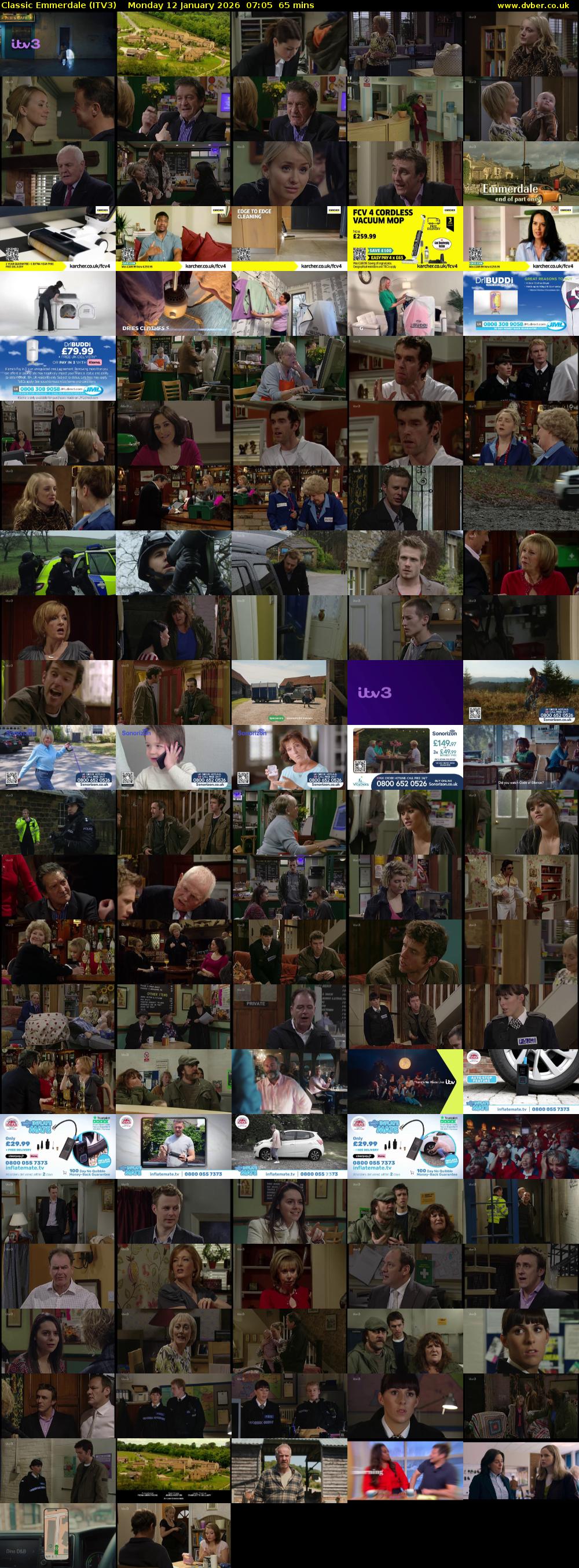 Classic Emmerdale (ITV3) Monday 12 January 2026 07:05 - 08:10