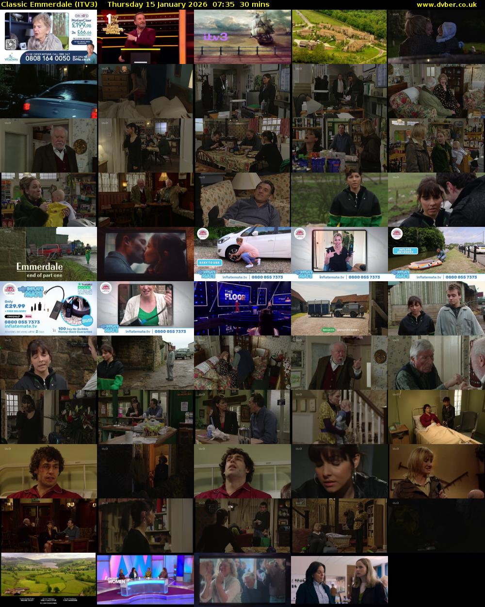 Classic Emmerdale (ITV3) Thursday 15 January 2026 07:35 - 08:05