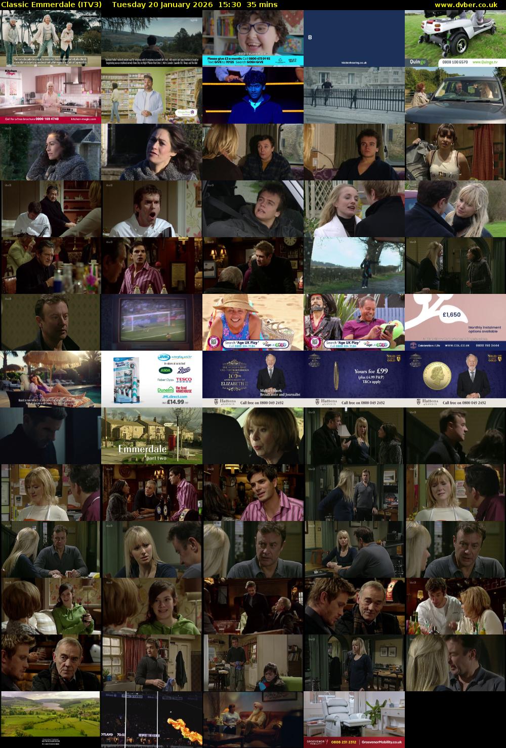 Classic Emmerdale (ITV3) Tuesday 20 January 2026 15:30 - 16:05