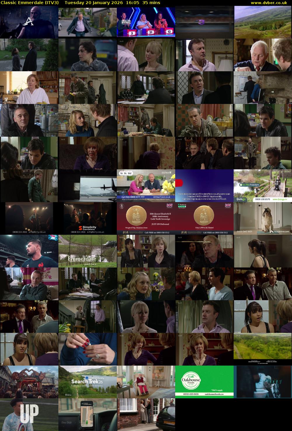 Classic Emmerdale (ITV3) Tuesday 20 January 2026 16:05 - 16:40