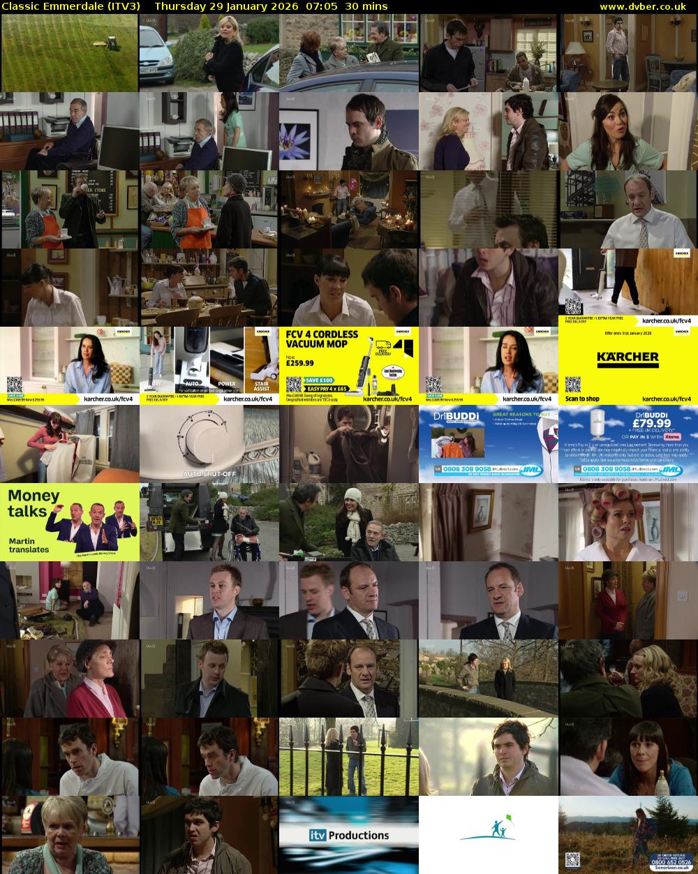 Classic Emmerdale (ITV3) Thursday 29 January 2026 07:05 - 07:35