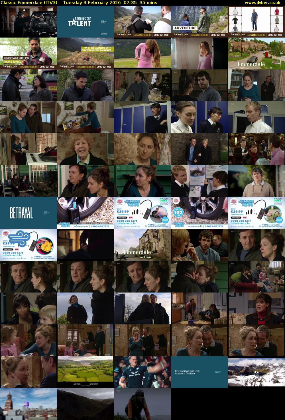 Classic Emmerdale (ITV3) Tuesday 3 February 2026 07:35 - 08:10