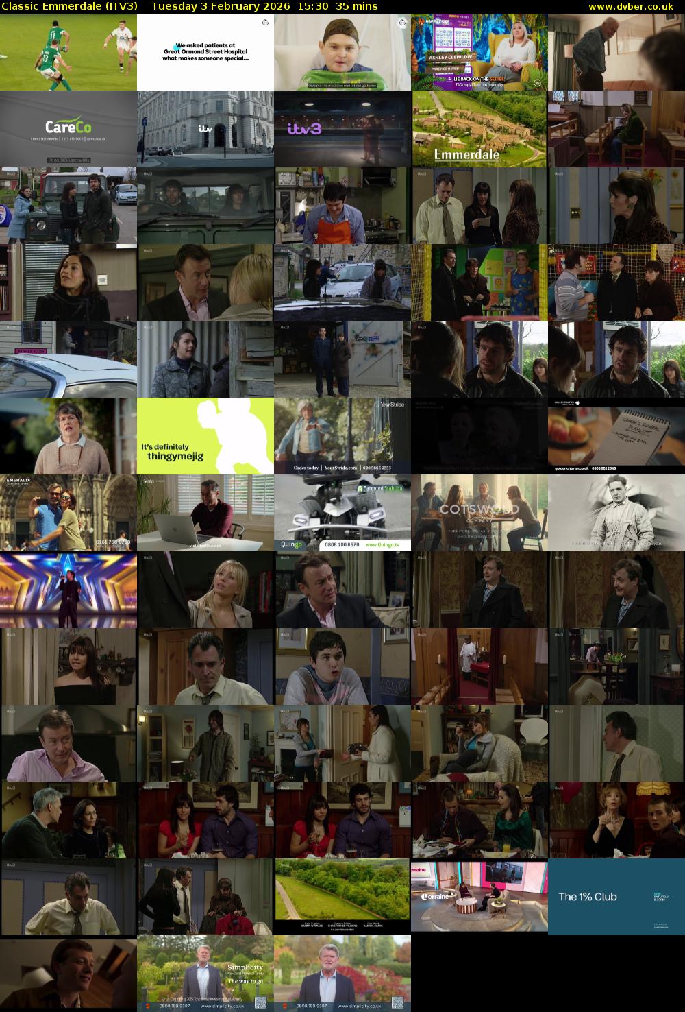 Classic Emmerdale (ITV3) Tuesday 3 February 2026 15:30 - 16:05