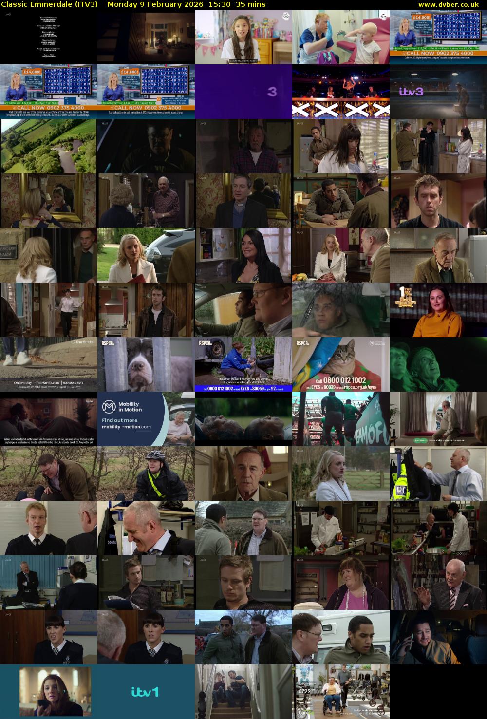 Classic Emmerdale (ITV3) Monday 9 February 2026 15:30 - 16:05