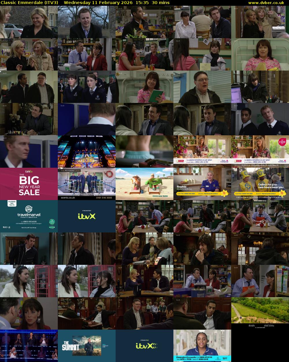 Classic Emmerdale (ITV3) Wednesday 11 February 2026 15:35 - 16:05