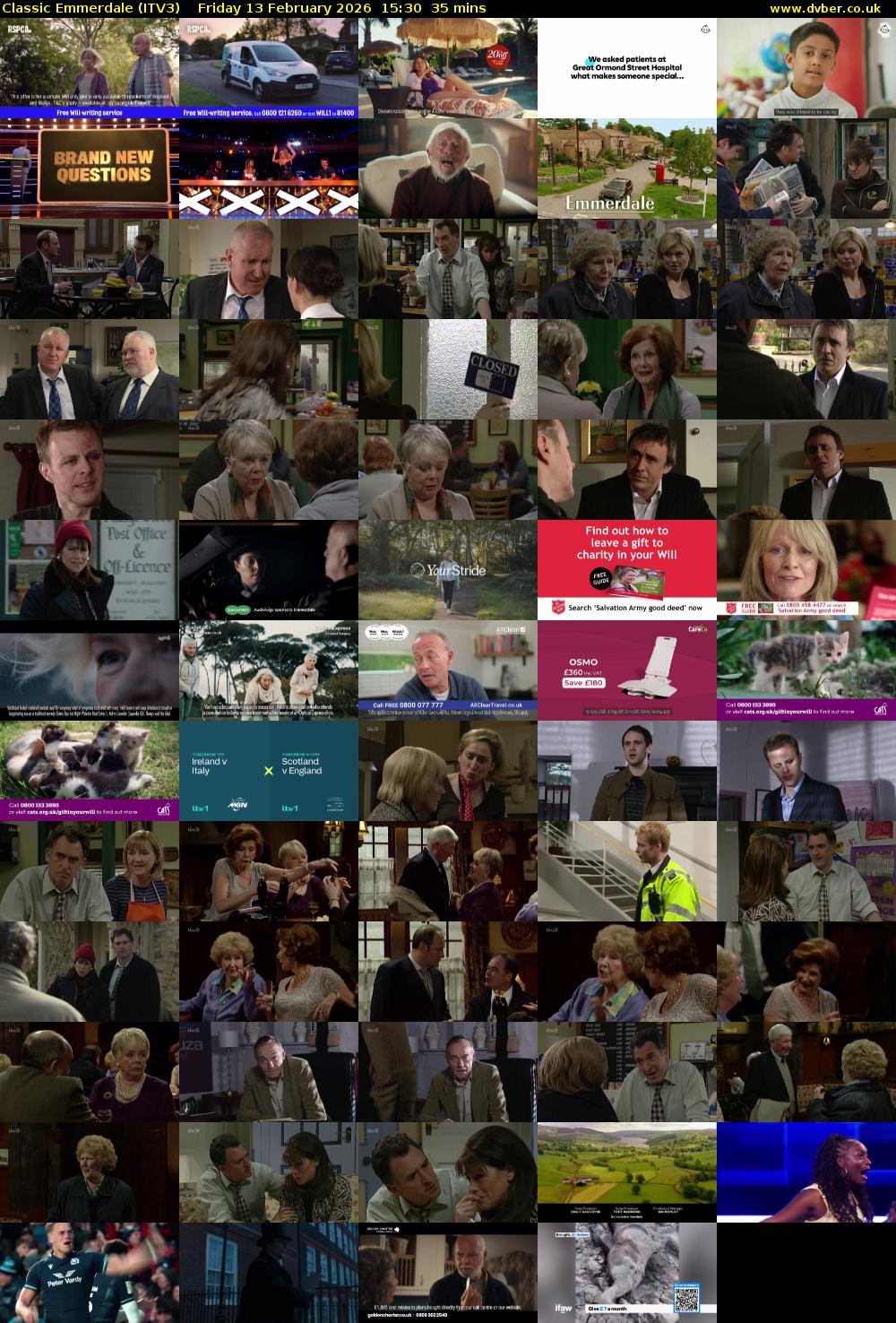 Classic Emmerdale (ITV3) Friday 13 February 2026 15:30 - 16:05