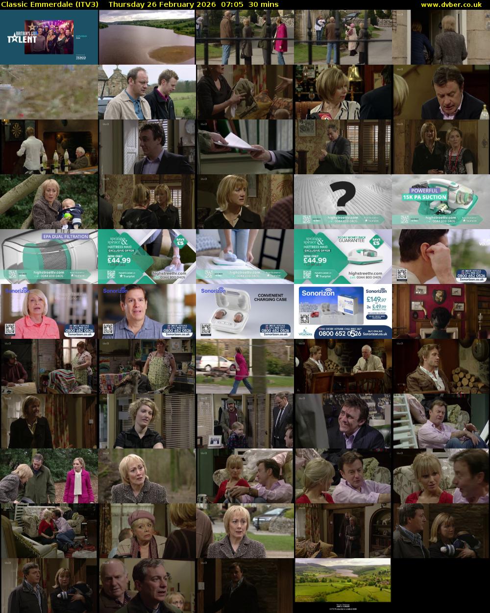 Classic Emmerdale (ITV3) Thursday 26 February 2026 07:05 - 07:35