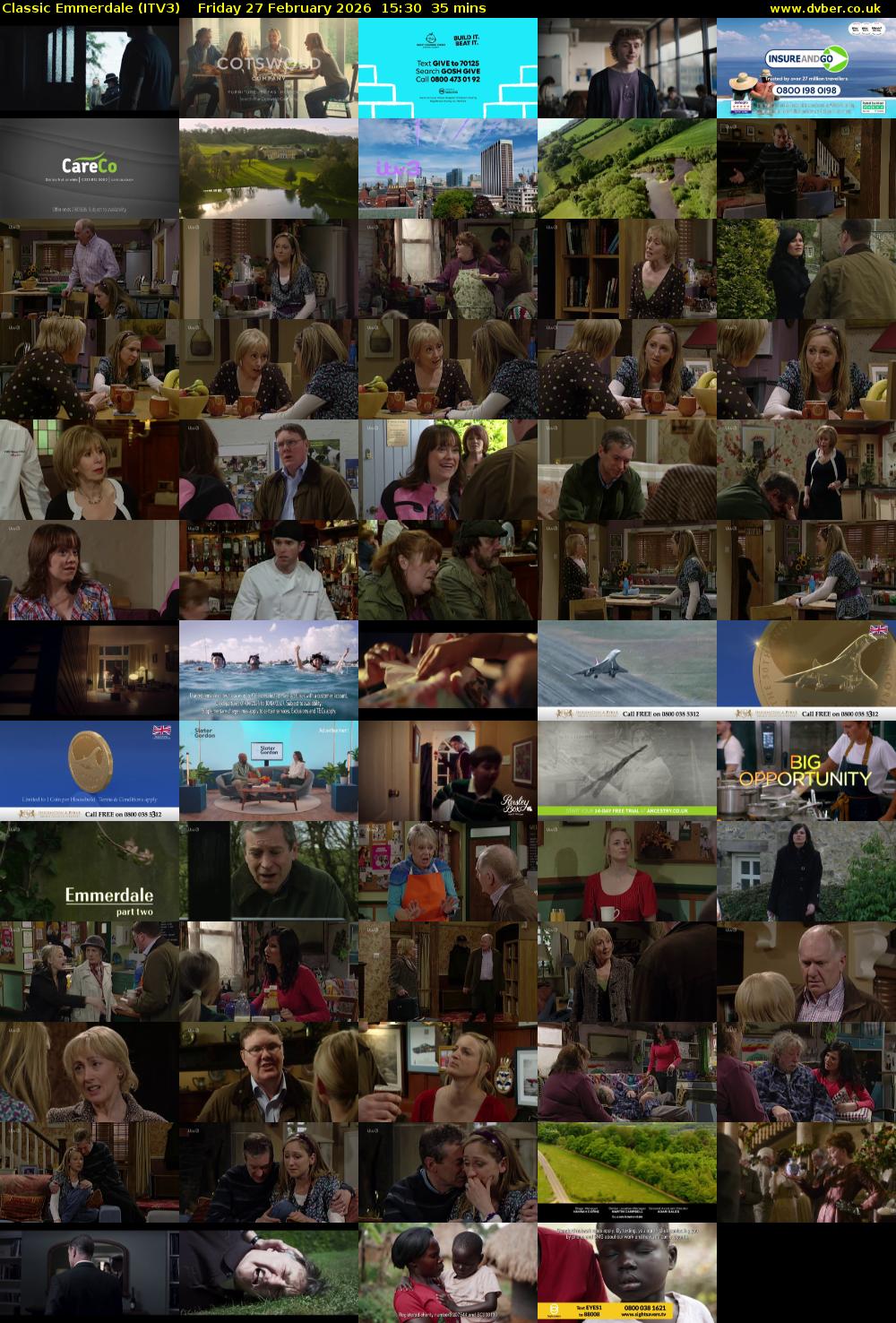 Classic Emmerdale (ITV3) Friday 27 February 2026 15:30 - 16:05