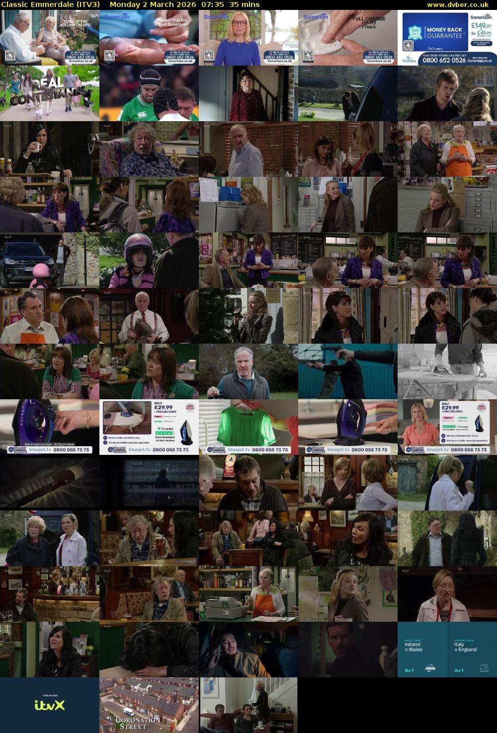 Classic Emmerdale (ITV3) Monday 2 March 2026 07:35 - 08:10
