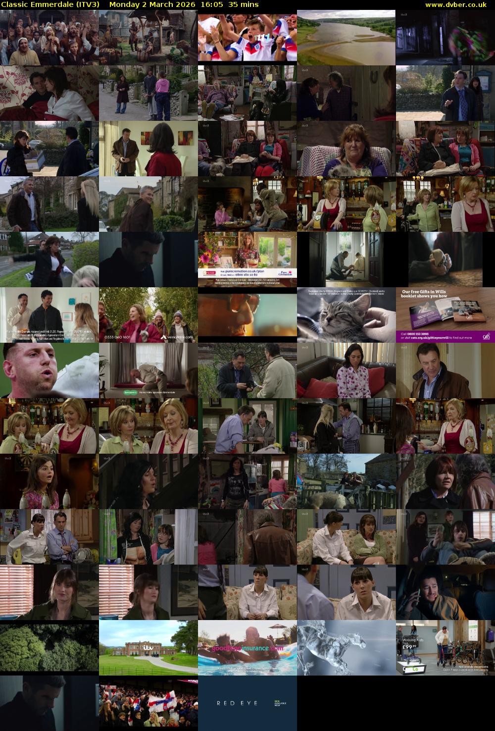 Classic Emmerdale (ITV3) Monday 2 March 2026 16:05 - 16:40