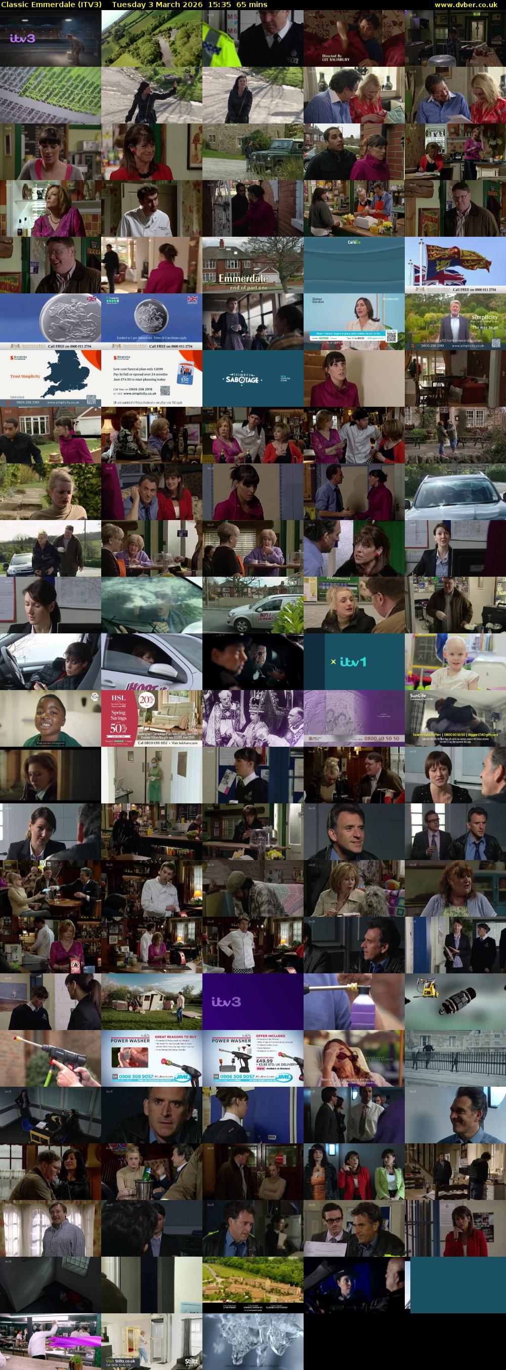 Classic Emmerdale (ITV3) Tuesday 3 March 2026 15:35 - 16:40