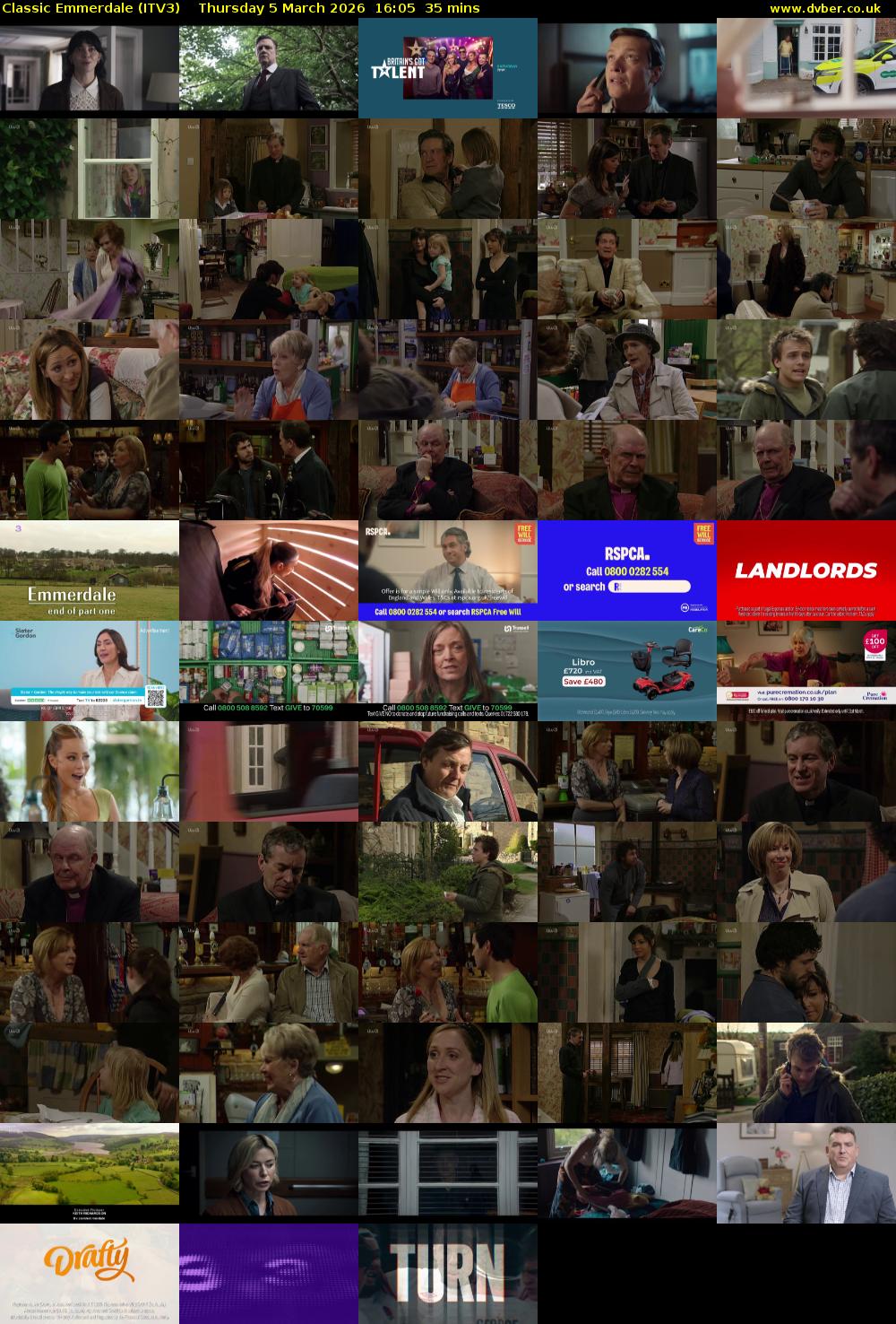 Classic Emmerdale (ITV3) Thursday 5 March 2026 16:05 - 16:40
