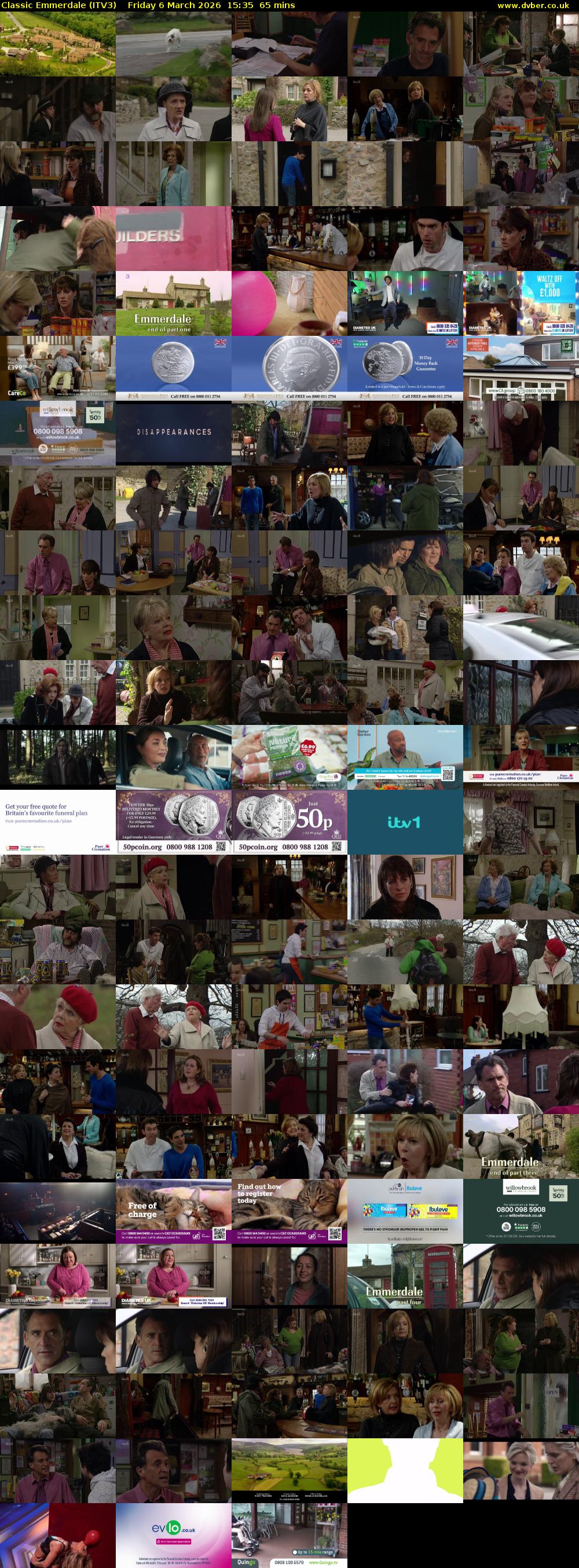 Classic Emmerdale (ITV3) Friday 6 March 2026 15:35 - 16:40