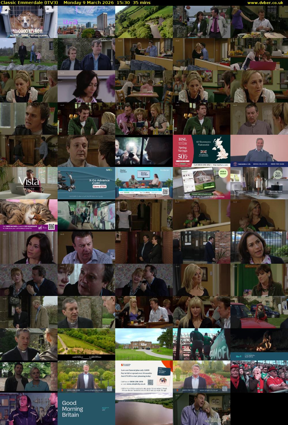 Classic Emmerdale (ITV3) Monday 9 March 2026 15:30 - 16:05